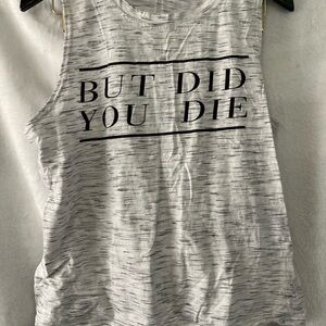 Gray Sleeveless Graphic Tank Top